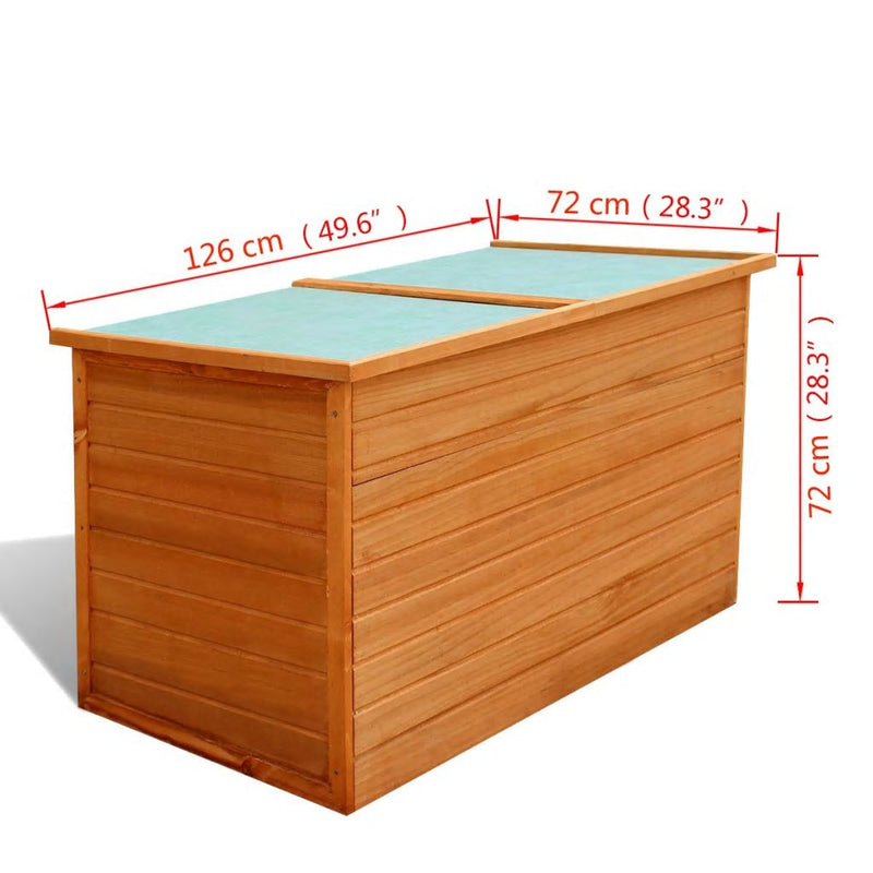 Garden Storage Box 126x72x72 cm Wood