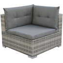 10 Piece Garden Lounge Set with Cushions Poly Rattan Grey