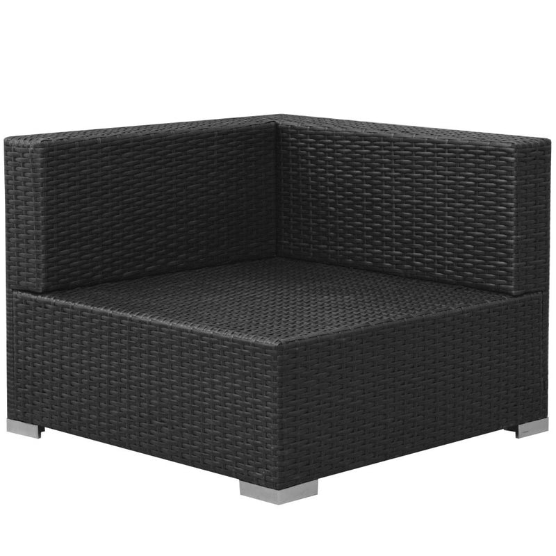3 Piece Garden Lounge Set with Cushions Poly Rattan Black
