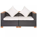 Garden Sofa Poly Rattan Black
