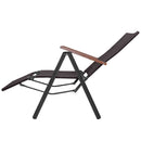 Reclining Deck Chair Poly Rattan Brown
