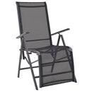 Reclining Deck Chair Aluminium and Textilene Black