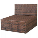 10 Piece Garden Lounge Set with Cushions Poly Rattan Brown