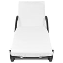 Sun Lounger with Cushion Poly Rattan Black