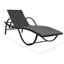 Sun Lounger with Cushion Poly Rattan Black