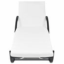 Sun Lounger with Cushion & Table Poly Rattan Black
