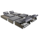5 Piece Garden Lounge Set with Cushions Poly Rattan Grey