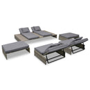 5 Piece Garden Lounge Set with Cushions Poly Rattan Grey