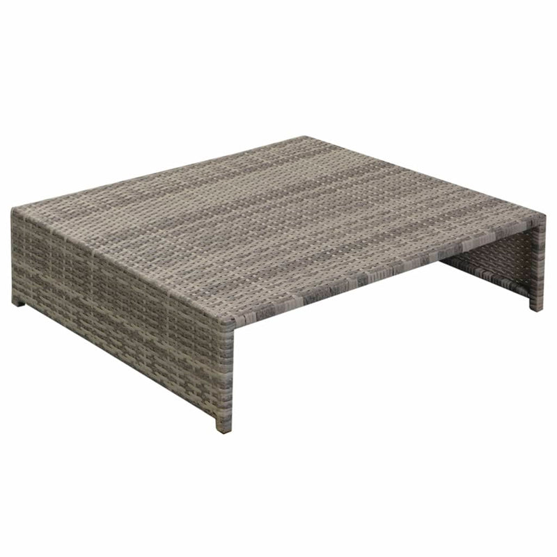 5 Piece Garden Lounge Set with Cushions Poly Rattan Grey