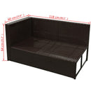 8 Piece Garden Lounge Set with Cushions Poly Rattan Brown