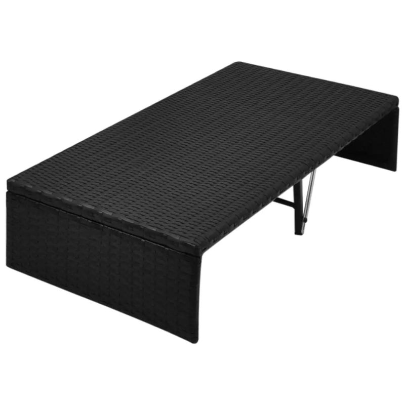 Garden Bed with Canopy Black 190x130 cm Poly Rattan