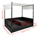 Garden Bed with Canopy Black 190x130 cm Poly Rattan