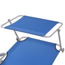 Sun Lounger with Canopy Steel Blue