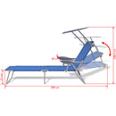 Sun Lounger with Canopy Steel Blue