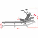 Sun Lounger with Canopy Steel Grey