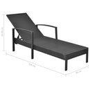 Sun Lounger with Cushion Poly Rattan Black.