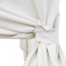 Outdoor Lounge Bed with Curtains Poly Rattan Brown