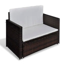 Garden Sofa Poly Rattan Brown