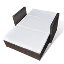 Garden Sofa Poly Rattan Brown