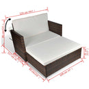 Garden Sofa Poly Rattan Brown