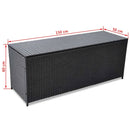 Garden Storage Box Black 150x50x60 cm Poly Rattan