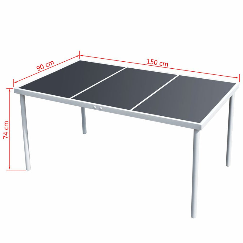 Garden Table 150x90x74 cm Black Steel