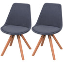 Dining Chairs 2 pcs Dark Grey Fabric.