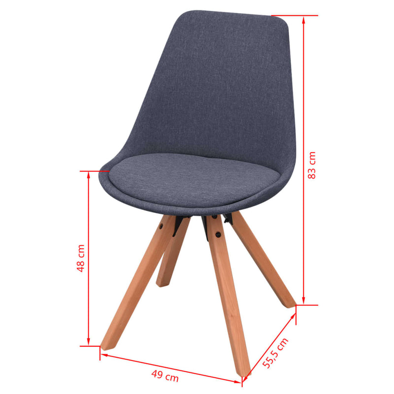 Dining Chairs 2 pcs Dark Grey Fabric.