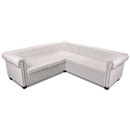 Chesterfield Corner Sofa 5-Seater Artificial Leather White