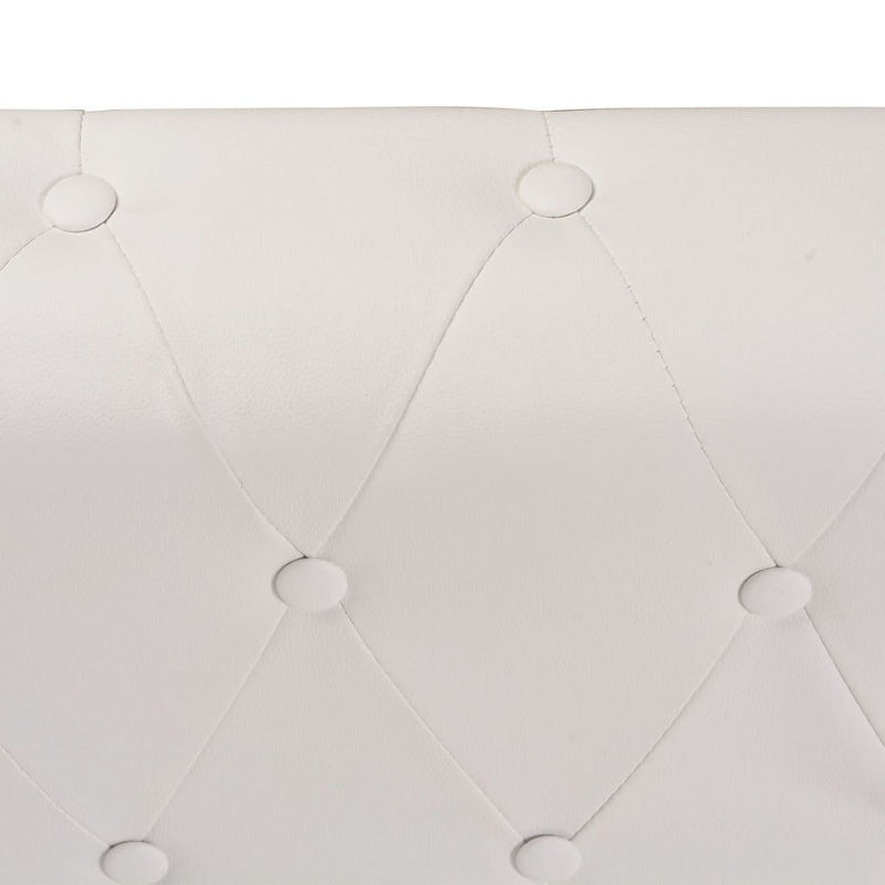 Chesterfield Corner Sofa 5-Seater Artificial Leather White