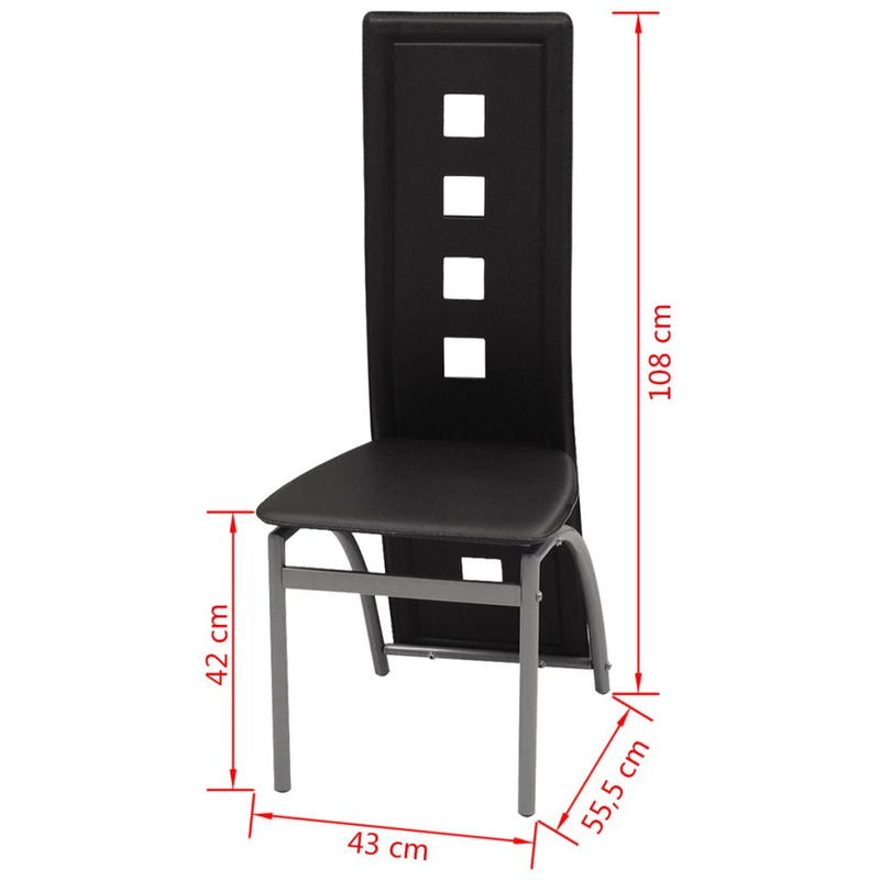 Dining Chairs 2 pcs Black Faux Leather