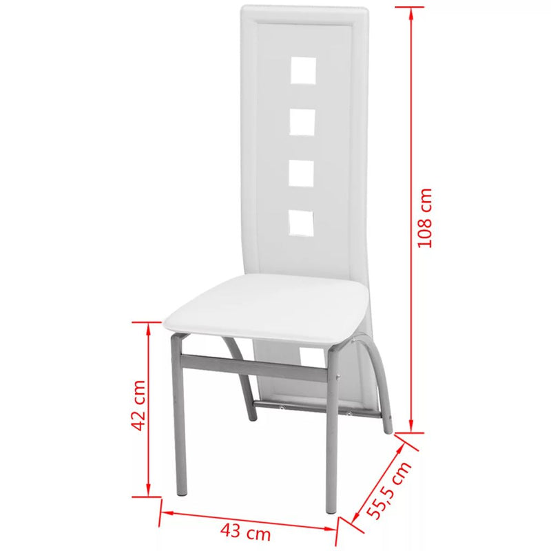 Dining Chairs 2 pcs White Faux Leather