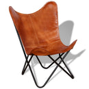 Butterfly Chair Brown Real Leather