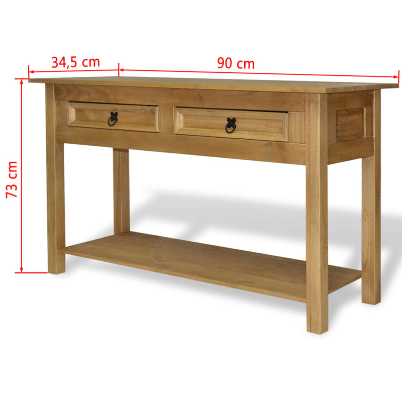 Console Table Mexican Pine Corona Range 90x34.5x73 cm