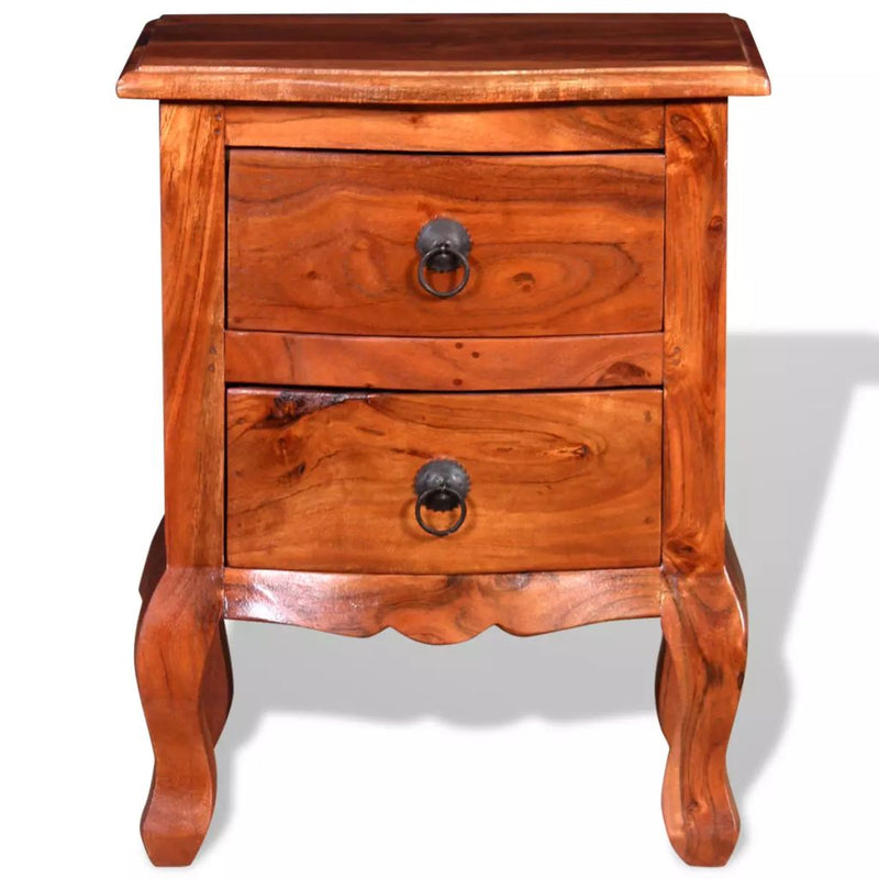 Nightstands with Drawers 2 pcs Solid Acacia Wood