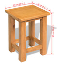 End Table 27x24x37 cm Solid Oak Wood