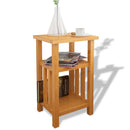 End Table with Magazine Shelf 27x35x55 cm Solid Oak Wood