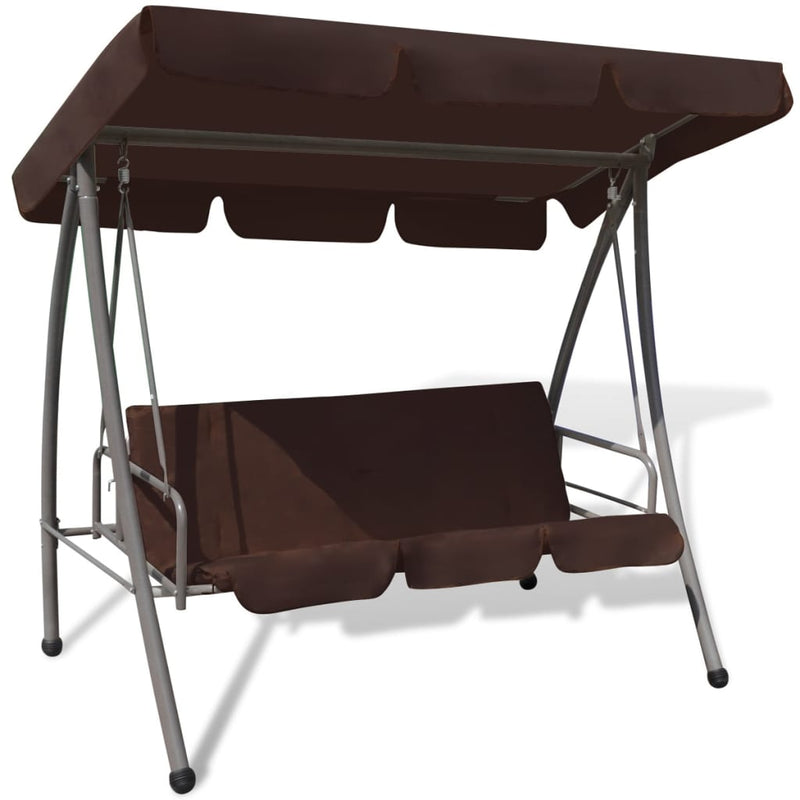 Outdoor Swing Bench with Canopy Coffee