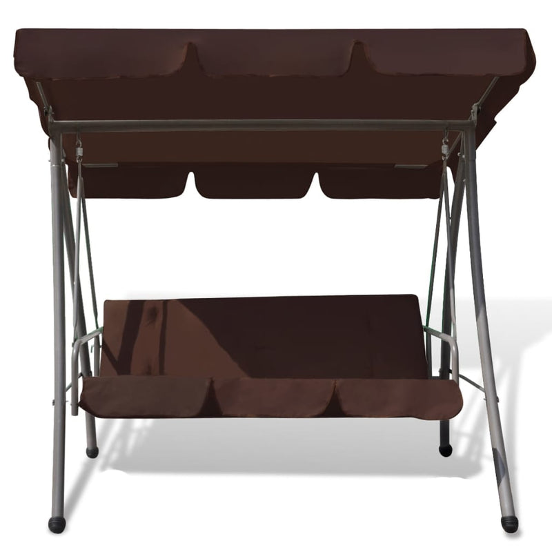 Outdoor Swing Bench with Canopy Coffee