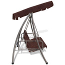 Outdoor Swing Bench with Canopy Coffee