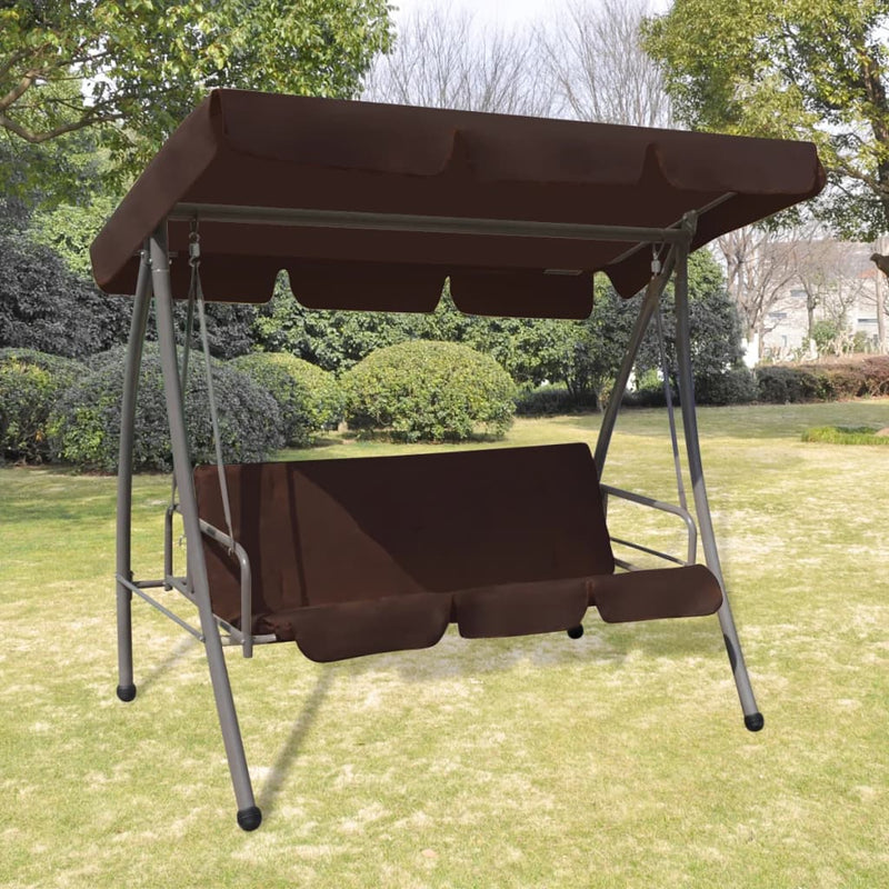 Outdoor Swing Bench with Canopy Coffee.