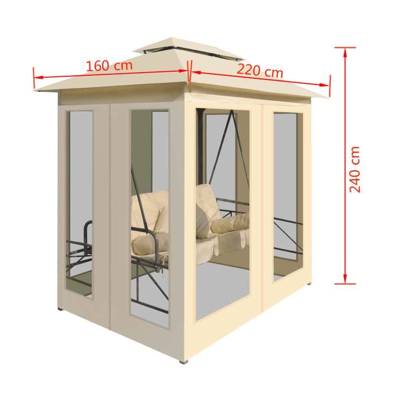 Gazebo Convertible Swing Bench Cream White.