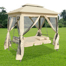 Gazebo Convertible Swing Bench Cream White.