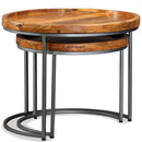 Side Table Set 2 Pieces Solid Mango Wood