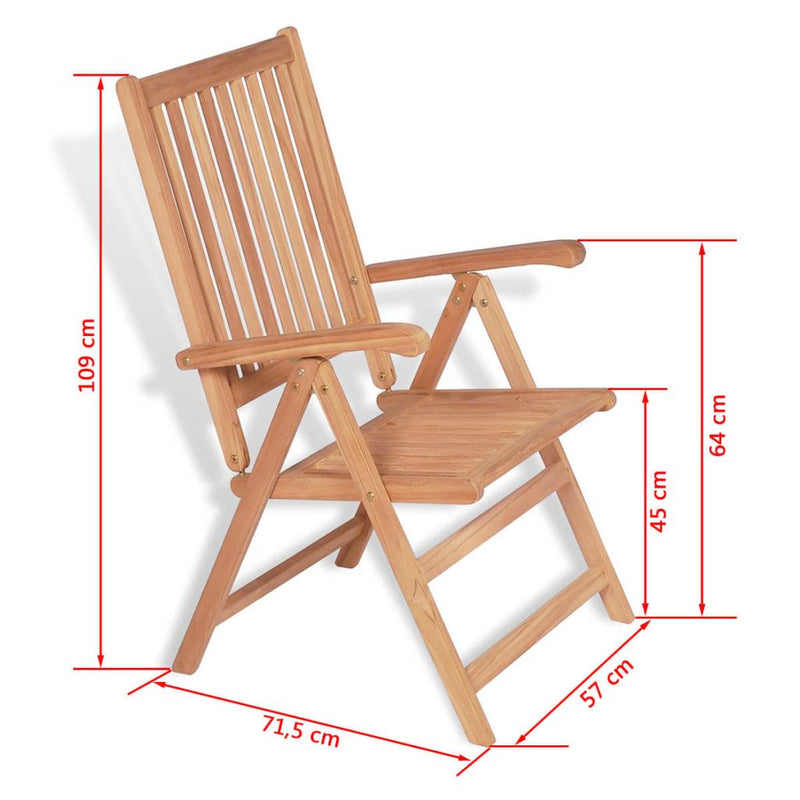 Reclining Garden Chairs 2 pcs Solid Teak Wood