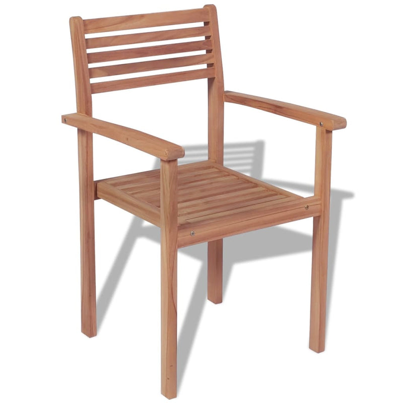 Stackable Garden Chairs 4 pcs Solid Teak Wood