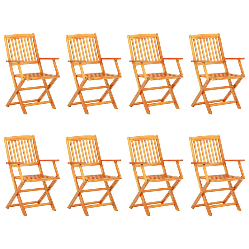 9 Piece Folding Outdoor Dining Set Solid Acacia Wood