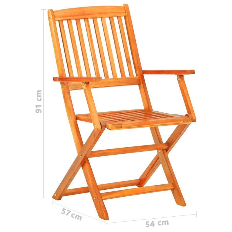 9 Piece Folding Outdoor Dining Set Solid Acacia Wood