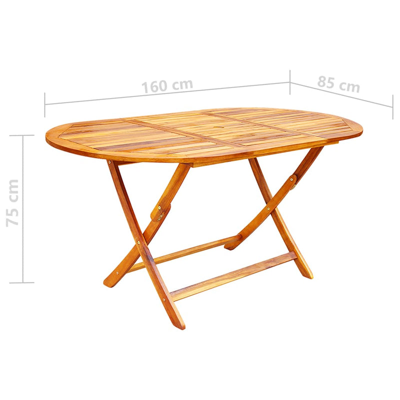 9 Piece Folding Outdoor Dining Set Solid Acacia Wood
