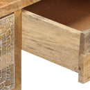 Desk Solid Mango Wood and Real Leather 117x50x76 cm